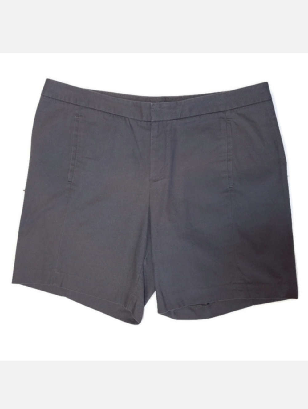 GAP Cotton 9" Dress Shorts Womens Gray High Waist Welt Pockets Plus Size 16
